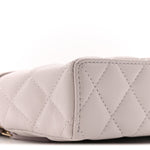 Caviar Quilted Top Handle Slim Vanity With Chain Light Purple