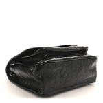 Crinkled Calfskin Matelasse Monogram Medium Niki Chain Satchel Black