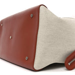 Calfskin Cotton Linen XL Sesia Happy Day Bag Natural Kummel