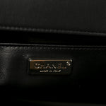 Calfskin Quilted Medium Chain Detail Boy Flap Black