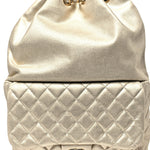 Metallic Lambskin Quilted Small In Seoul Backpack Light Gold