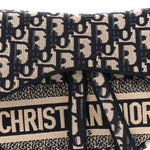 Oblique Embroidered Saddle Bag Blue