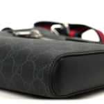 GG Supreme Monogram Web Small Flat Messenger Bag Black Grey