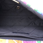 Printed Fabric Quilted Logo Single Flap Bag Multicolor