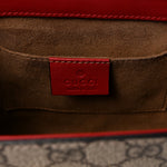 GG Supreme Monogram Calfskin Small Padlock Shoulder Bag Beige Hibiscus Red New Rosette