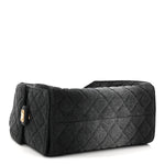Washed Denim Quilted Small Chanel 25 Handbag Black
