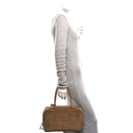 Velluto Righe Large Beau Top Handle Bag Cannella