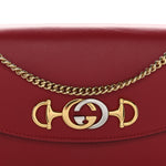 Smooth Calfskin Small Zumi Top Handle Shoulder Bag Hibiscus Red
