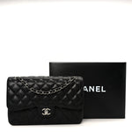 Caviar Quilted Jumbo Double Flap Black