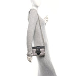 Metallic Vitello Saffiano Cahier Bag Silver Black