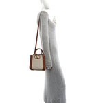 Canvas Calfskin Small Vlogo Signature Handbag Beige Selleria