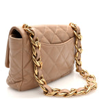 Lambskin Quilted Large CC Funky Town Flap Beige