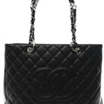 Caviar Quilted Grand Shopping Tote GST Black
