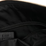 GG Supreme Monogram Calfskin Web Medium Flat Messenger Bag Beige Ebony Black