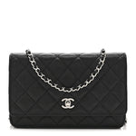 Caviar Quilted CC Turnlock Wallet On Chain WOC Black