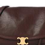 Shiny Lambskin Soft Triomphe Little Half Moon Bag Brick