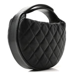 Caviar Quilted Polly Pocket Pouch Hobo Black