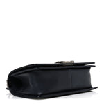 Goatskin Quilted Patent Medium Duo Boy Flap Black