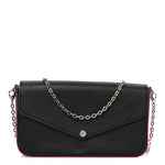 Epi Pochette Felicie Black Hot Pink