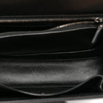 Boarded Dyana Lux Calfskin Web Monochrome Medium Bamboo 1947 Top Handle Bag Black