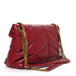 Lambskin Quilted Small Loulou Puffer Monogram Chain Satchel Red