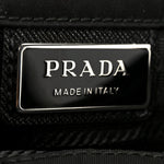 Re-Nylon Saffiano Pocket Double Snap Buckle Shoulder Bag Black