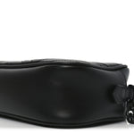 Calfskin Matelasse Monochrome Small GG Marmont Chain Shoulder Bag Black