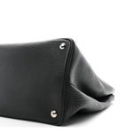 Vitello Daino Medium Double Tote Black Cuoio