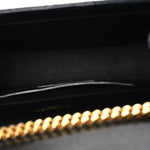 Grain De Poudre Textured Mixed Matelasse Triquilt Small Monogram Satchel Black