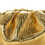 Metallic Bark Calfskin Embossed The Pouch Oversized Clutch Oro