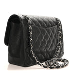 Caviar Quilted Jumbo Double Flap Black