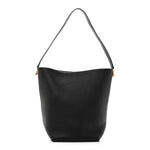 Grained Calfskin Medium N/S Hook Tote Black
