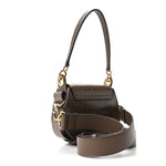 Calfskin Crocodile Embossed Small Tess Bag Army Green