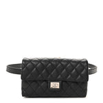 Grained Calfskin Quilted 2.55 Reissue Flap Belt Bag Clutch Black