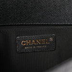 Caviar Chevron Quilted Medium Boy Flap Black