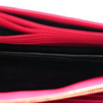 Grain De Poudre Matelasse Chevron Monogram Chain Wallet Lipstick Fuchsia