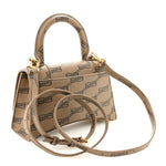 Coated Canvas BB Monogram Hourglass Top Handle Bag XS Beige Brown