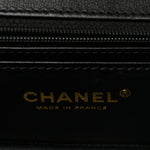 Shiny Calfskin Quilted Top Handle Box Bag Black