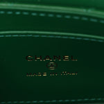 Shiny Aged Calfskin Quilted Mini Nano Kelly Shopper Green