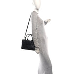 Grained Calfskin Maxi Intrecciato Mini Arco Tote Black