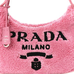 Terry Cloth Mini Re-Edition 2000 Bag Petalo Black
