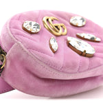 Velvet Matelasse Marquise Crystals GG Marmont Belt Bag 85 34 Malva