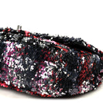 Sequin Logo Single Flap Pink Silver Black