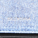 Nappa Denim Printed Small Hourglass Top Handle Bag Denim Blue