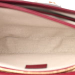 GG Supreme Monogram Horsebit 1955 Soft Small Shoulder Bag Beige Ebony Rosso Ancora