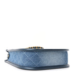 Washed Denim Quilted Small Hobo Blue