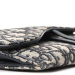Oblique Saddle Chain Long Wallet Blue