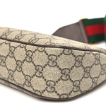 GG Supreme Monogram Textured Dollar Calfskin Web Small Ophidia GG Handbag Beige Ebony New Acero