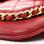 Lambskin Quilted CC Unchained Crossbody Red