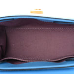 Grained Calfskin Canvas Small La Medusa Chain Top Handle Handbag Rope Blue